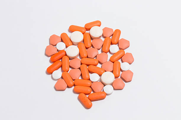 Pills on white stock photo