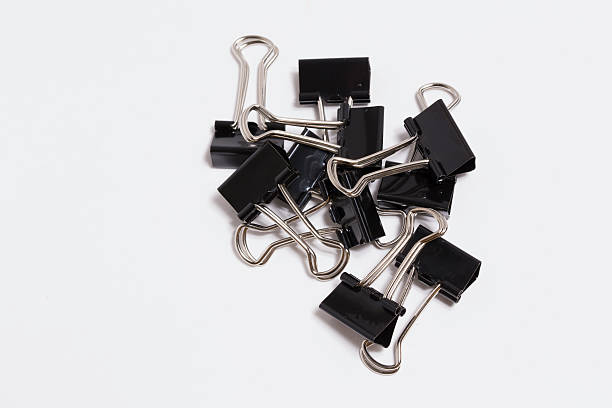 Binder clips on white stock photo