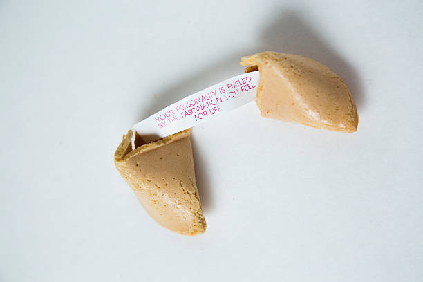 Fortune cookie on white background stock photo