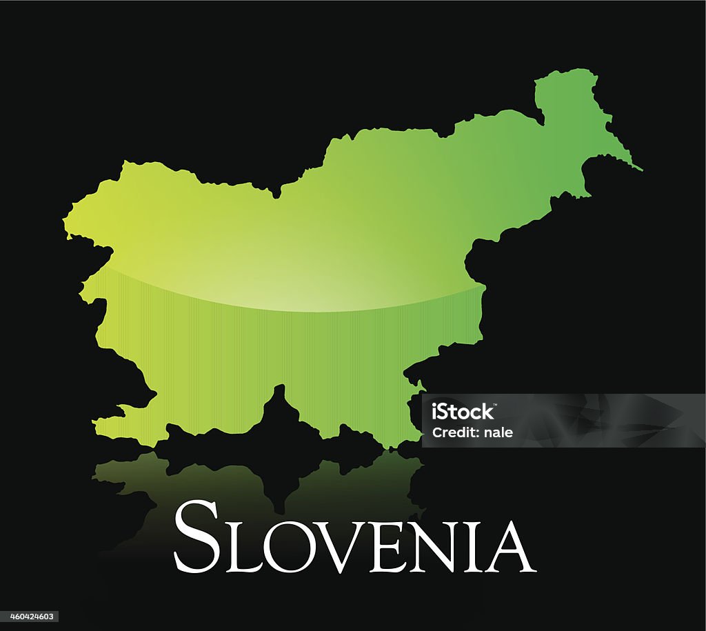La Slovénie vert carte brillant - clipart vectoriel de Brillant libre de droits