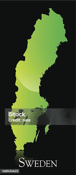 Suécia Verde Brilhante Mapa - Arte vetorial de stock e mais imagens de Cartografia - Cartografia, Cor verde, Europa - Locais geográficos