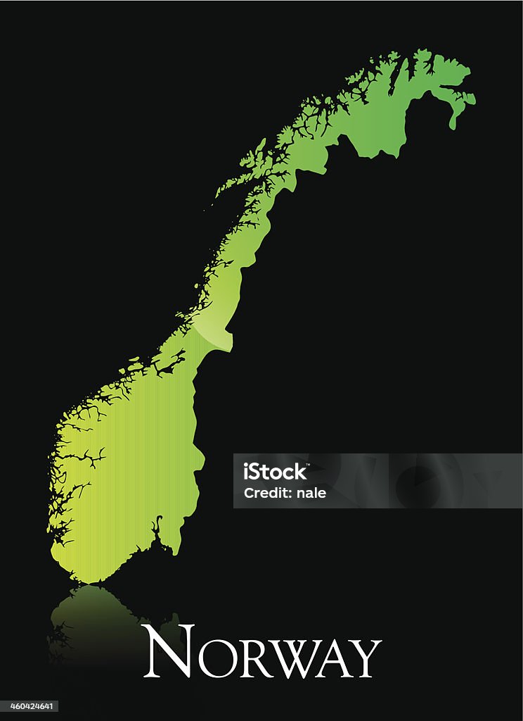 Norvegia verde brillante mappa - arte vettoriale royalty-free di Brillante