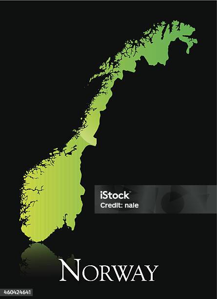 Norvegia Verde Brillante Mappa - Immagini vettoriali stock e altre immagini di Brillante - Brillante, Carta geografica, Cartografia