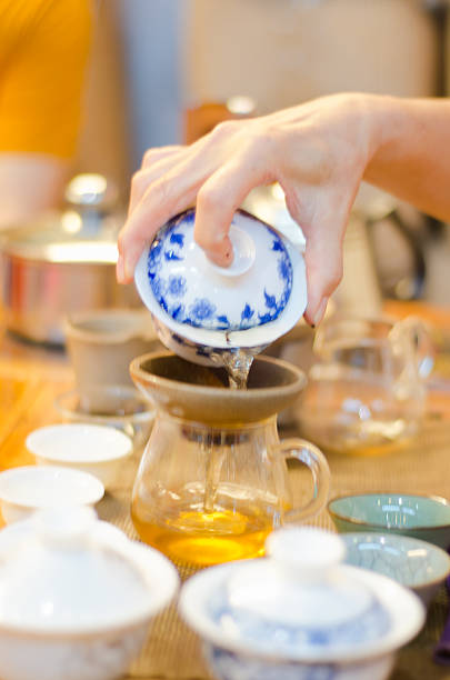 istock Chinese serving tea in a teahouse 460427745