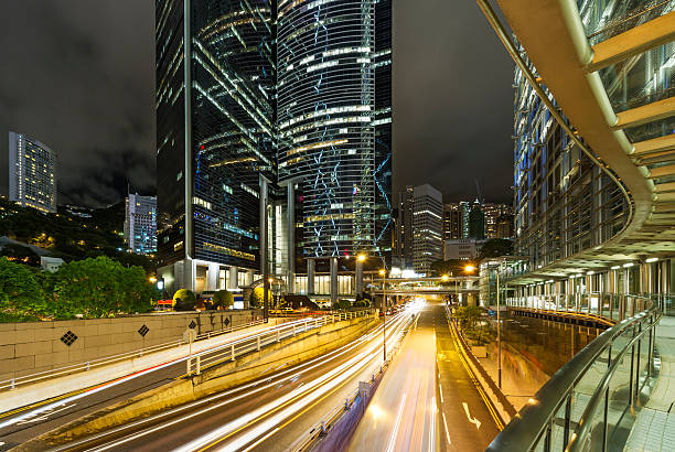 istock Modern city at night, Hong Kong 460443063
