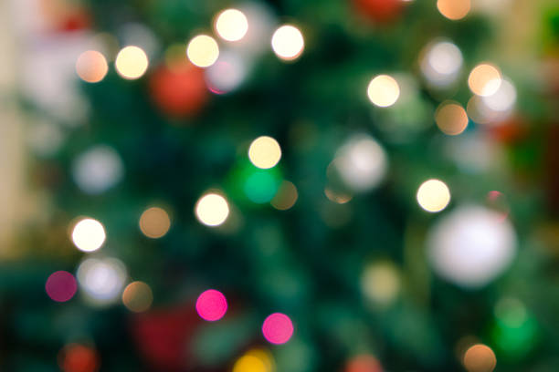 Holiday background with blurred lights stock photo