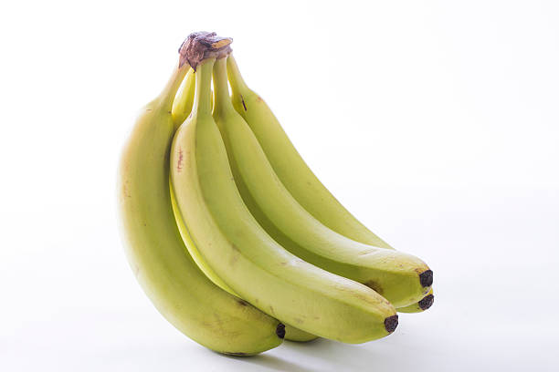 Bunch of bananas on white stock photo