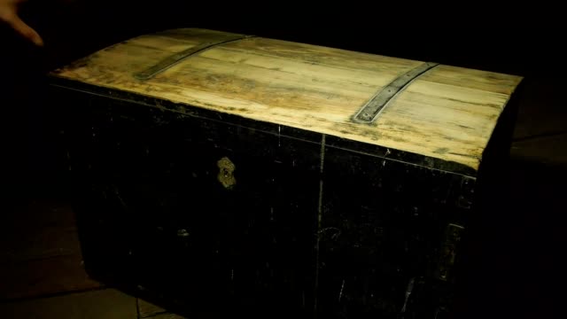 Old wooden pirate chests, treasure hunter