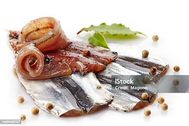 Salted Anchovies Stock Photo - Download Image Now - Anchovy, Antipasto, Appetizer