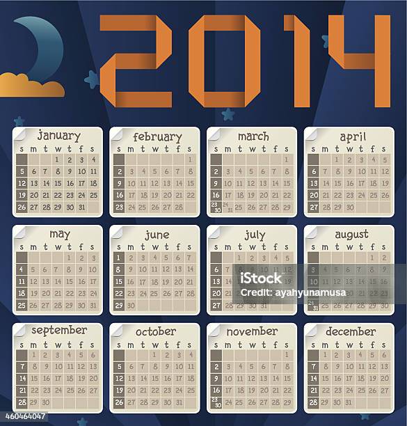 Calendar 2014 Stock Illustration - Download Image Now - 2014, April, Backgrounds