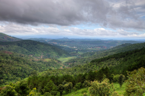 Landscape of Sierra Maestra mountain range as viewed from La Gran Piedra mountain, Cuba
