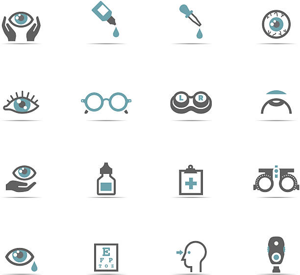 набор иконок, optometry - aquula stock illustrations