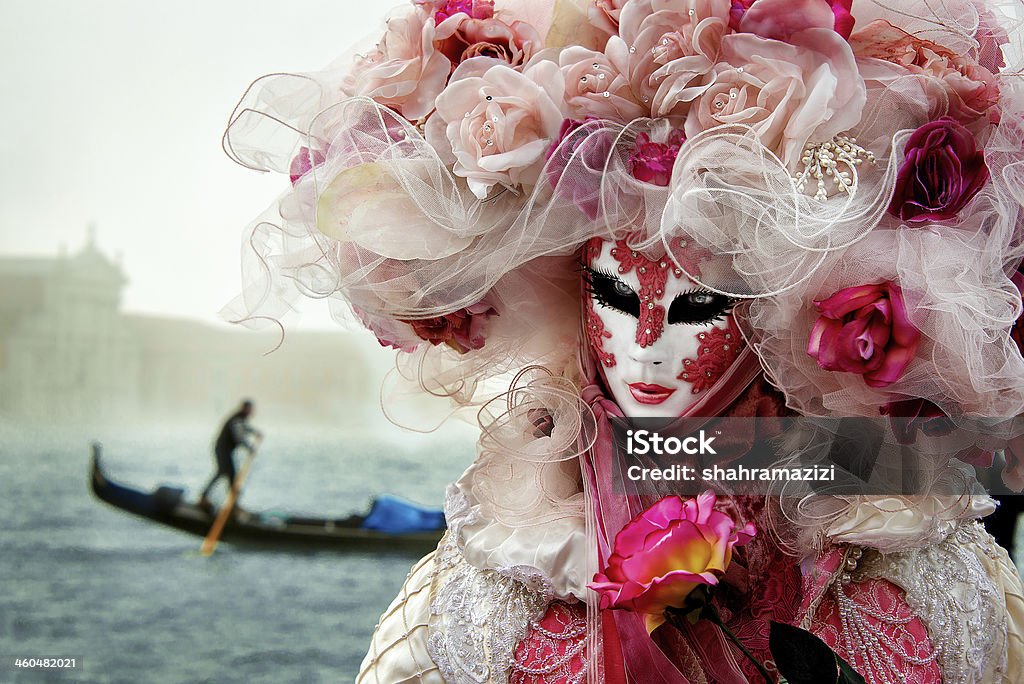 Carnival mask,  Princess of Rose , Venice Princess of Rose - Venice Carnival Venice - Italy Stock Photo