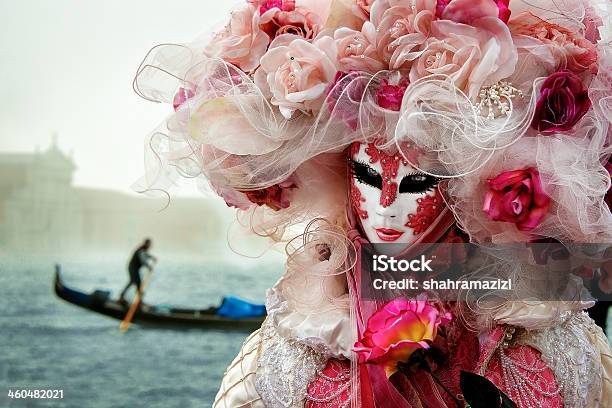 Carnival Mask Princess Of Rose Venice Stock Photo - Download Image Now - Venice - Italy, Carnival - Celebration Event, Venice Carnival