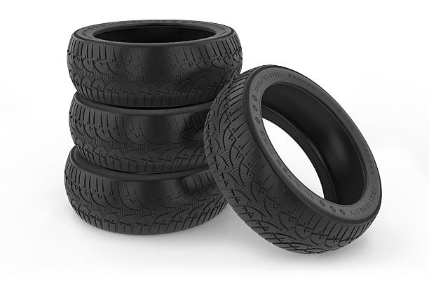 istock Group of car winter tires. 460489405