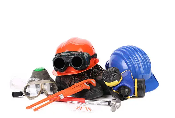 Various working equipment. Isolated on a white background.