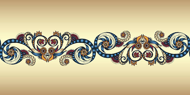 istock Colorful seamless ribbon on the gold background. 460493787