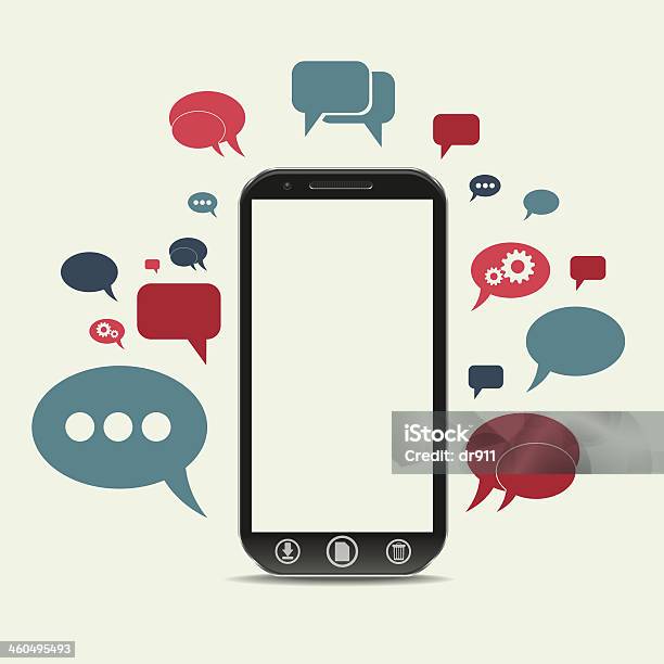 Cellphone Chat Concept Stock Illustration - Download Image Now - Bubble, Text Messaging, Assistance