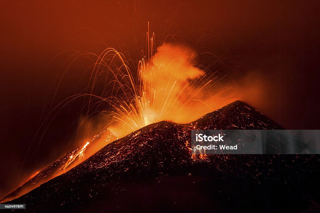 Eruption Etna Etna volcano eruption in Italy 2013 Stock Photo