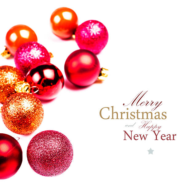istock Christmas Ornaments isolated on white backhrouns. Festive glitte 460499537