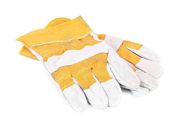 istock Pair of yellow working glove. 460509395