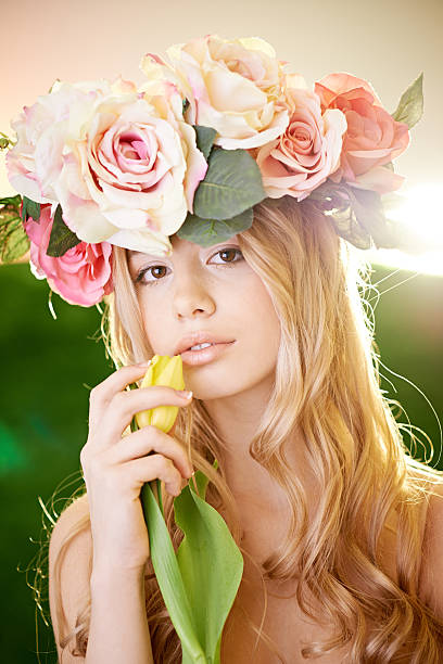 istock Girl with tulip 460514437