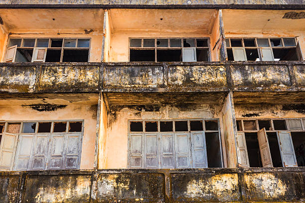 Colonial ruin in Vientiane, Laos. stock photo