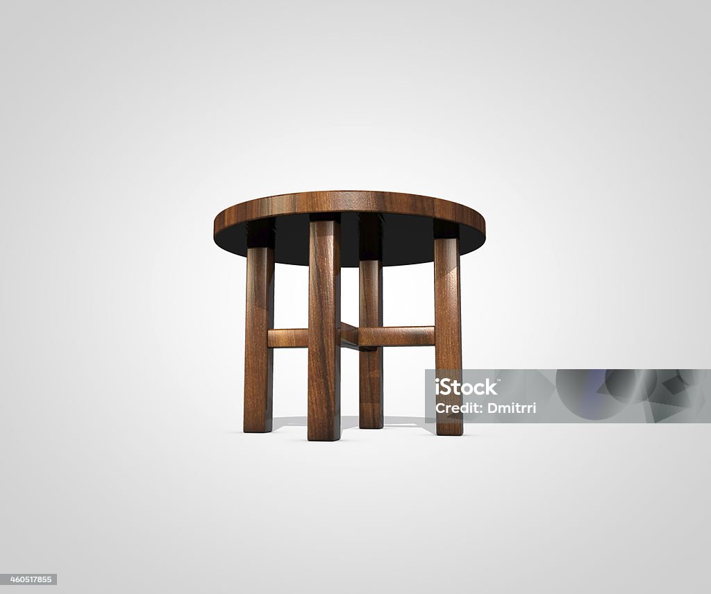 Wooden table Wooden table on white background,3D image Architecture Stock Photo