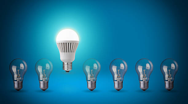 istock A new and improved light bulb amongst a row of unlit bulbs 460518021
