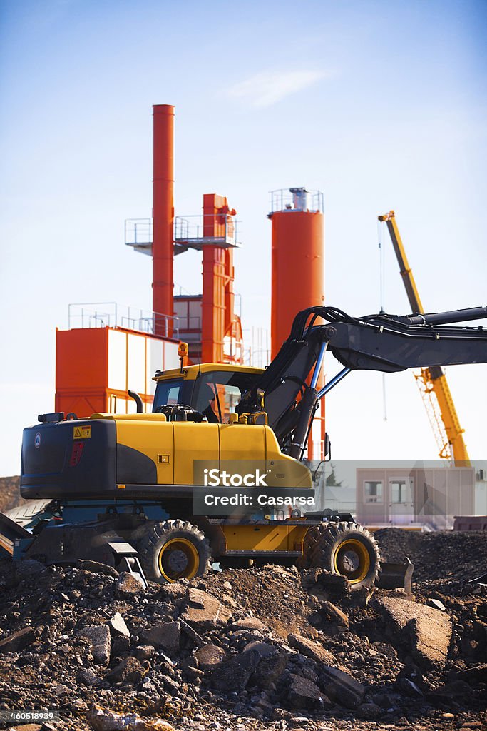 Machinery on construction site Backhoe Stock Photo