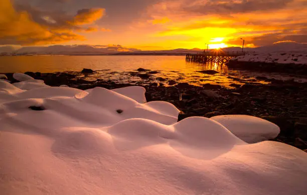 Photo of Sunset from the south beach of Tromsø