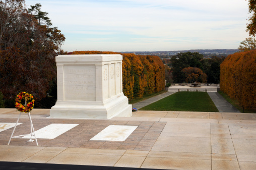 The Tomb of the Unknown Soldier at Arlington National Cemetery.