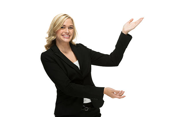 istock Smiling businesswoman pointing 460519989