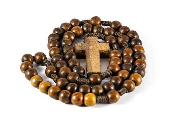 Photo of wood rosary in round shape