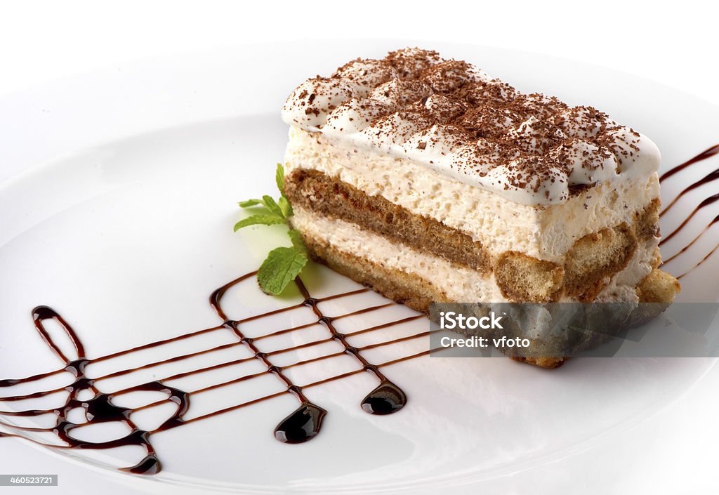 Tiramisu cake Tiramisu cake in beautiful decor Elegance Stock Photo