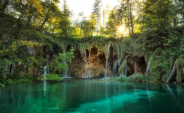 istock Amazing waterfall lagoon in Plitvice Lakes National Park 460546459