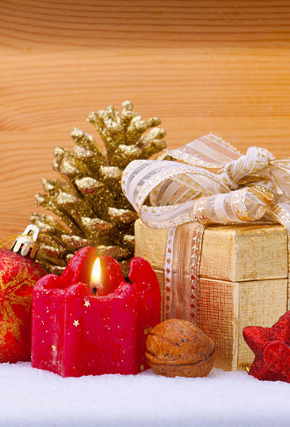 istock Christmas decoration and snowfall. 460547199