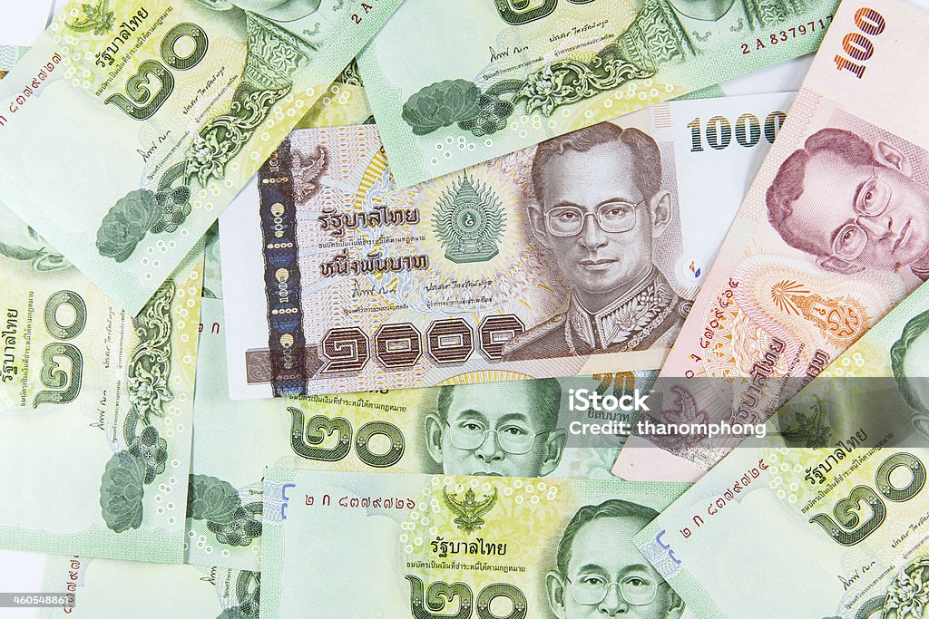 Baht tailandês Nota - Royalty-free Atividade bancária Foto de stock