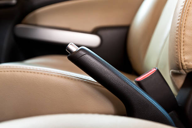 istock Hand brake in  car. 460549389