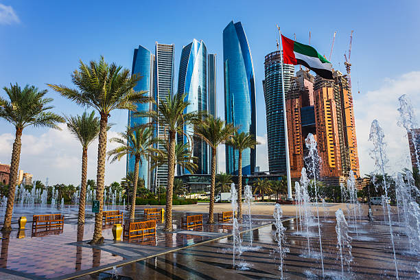 Skyscrapers in Abu Dhabi, UAE stock photo