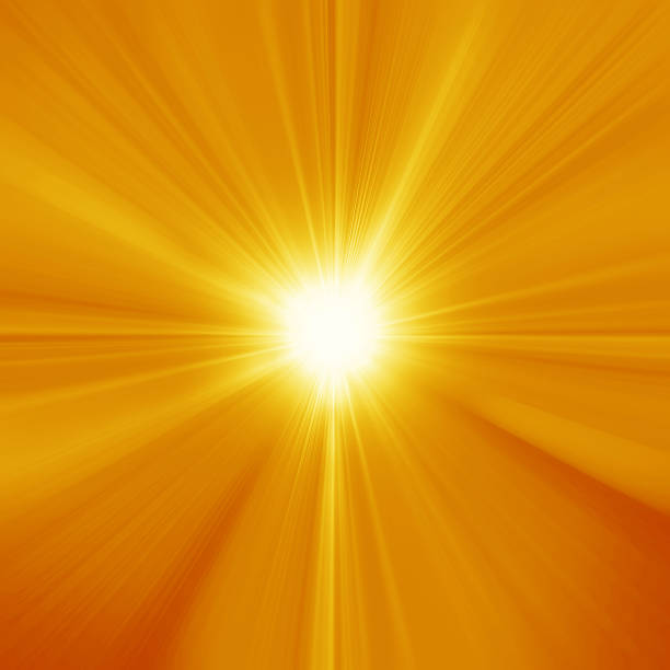 amarillo naranja ráfaga de luz de sol de verano - factory chimneys sky sunlight horizontal fotografías e imágenes de stock