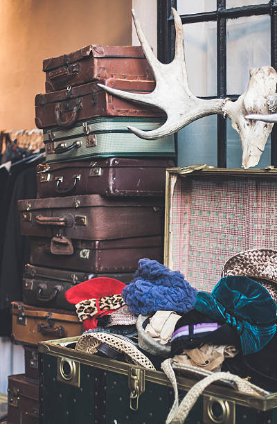istock Vintage suitcases and hats 460555399