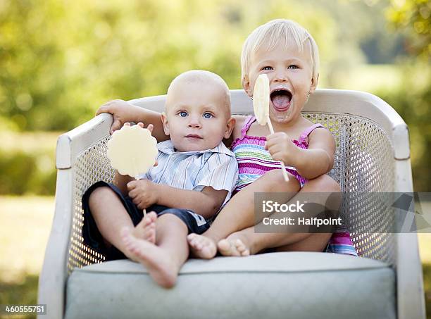 Happy Kids Stock Photo - Download Image Now - Blond Hair, Boys, Brother