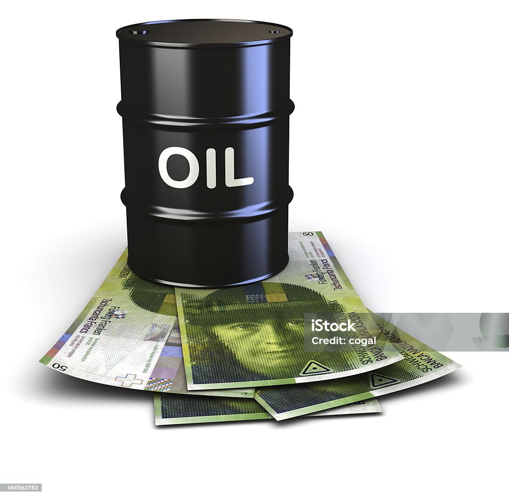 Ceny ropy i Frank szwajcarski - Zbiór zdjęć royalty-free (Baryłka)