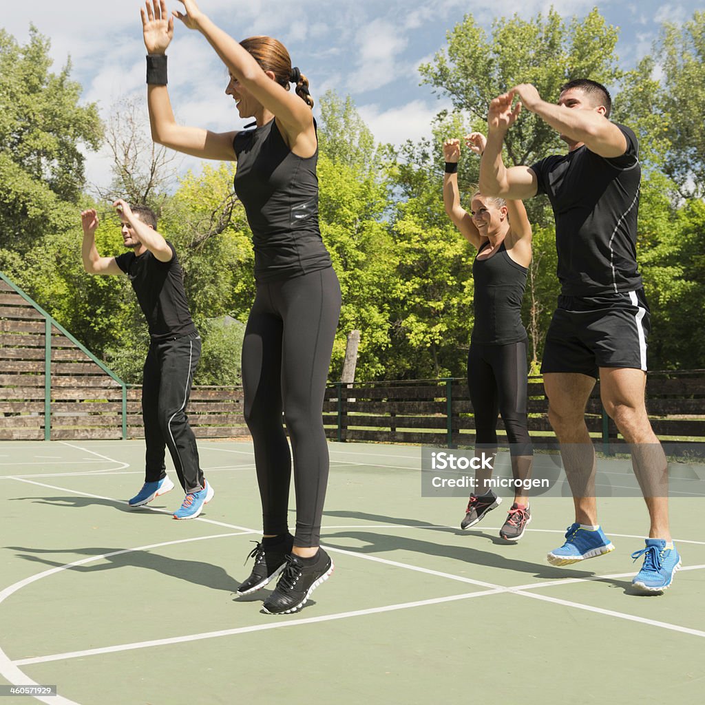 Aerobics Aerobics, group of people in vigorous exercise Active Lifestyle Stock Photo