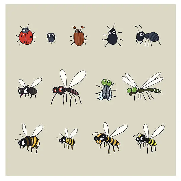 Vector illustration of Bugs