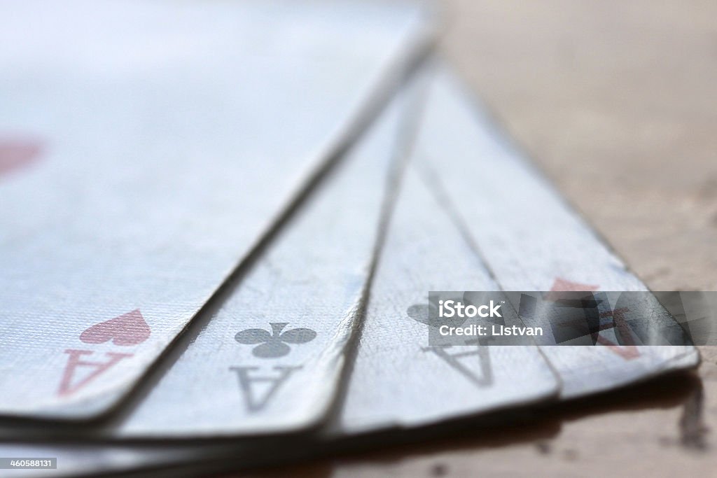 cards old poker cards on the table Ace Stock Photo