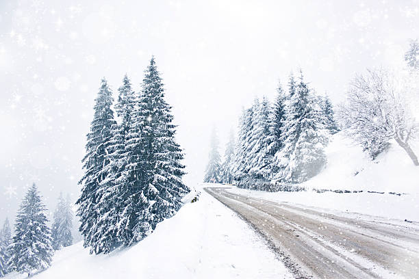 istock Winter road in the mountains 460588599