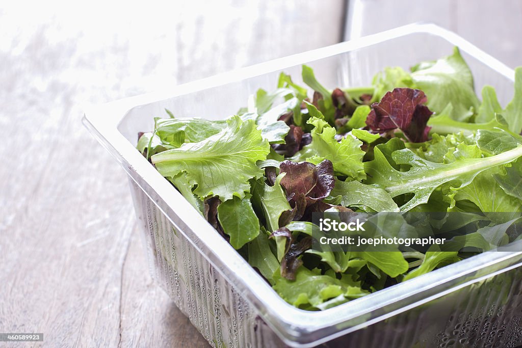 Salad, ready to eat from the supermarket. Salad, ready to eat fresh from the supermarket in plastic packaging. Lettuce Stock Photo