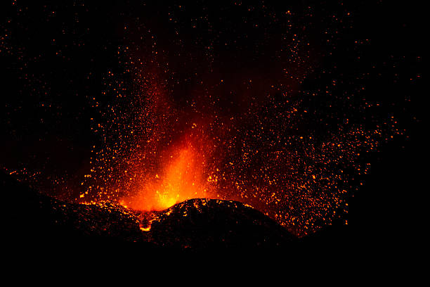 Eruption Etna stock photo